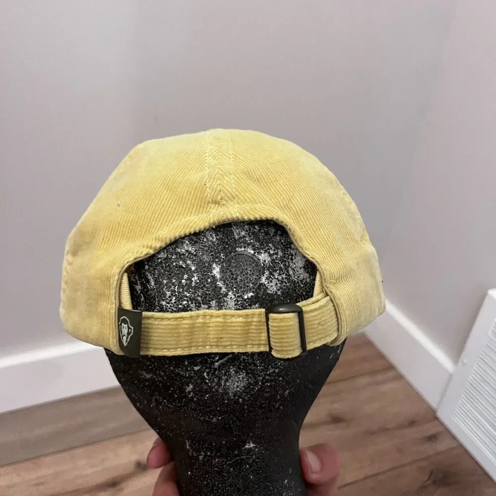 Howler Bros Smiles Yellow Smiley Face Corduroy Strapback Hat One Size Adjustable